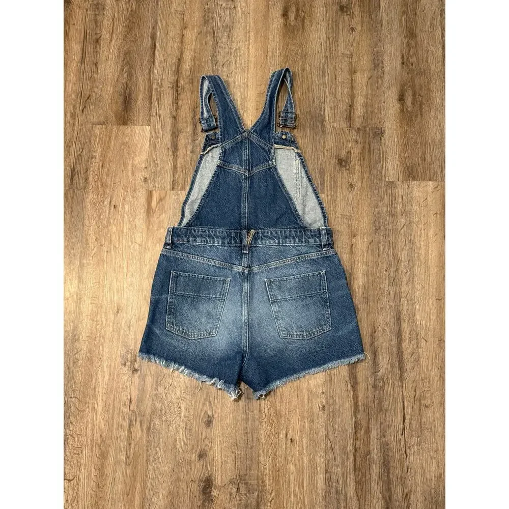 Free People Women's Sunkissed Denim Short Overalls Size 6